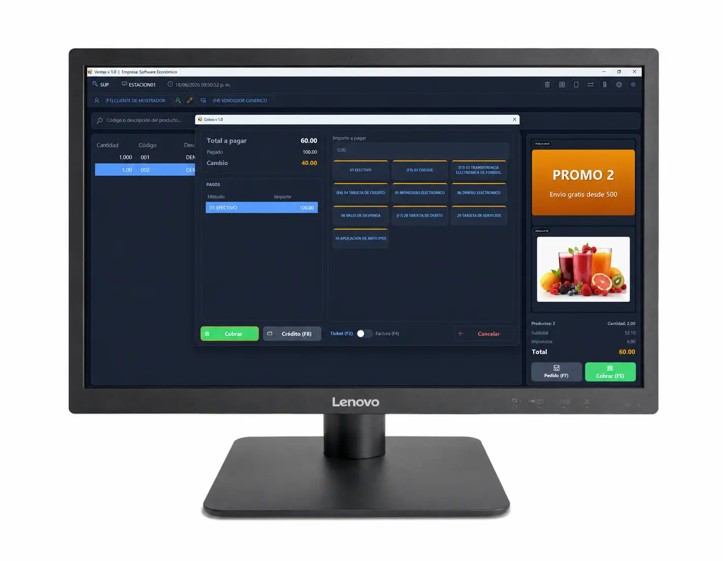 Nueva ventana de MyBusiness POS versión Corporativa